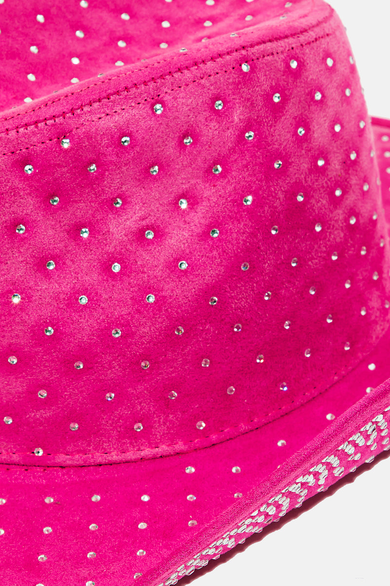 Hot Pink Cowgirl Hat with Crystal Rhinestones