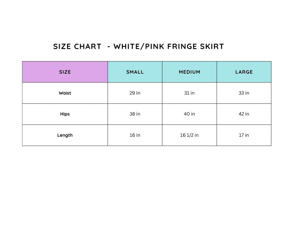 Pink or White Studded Fringe Skirt
