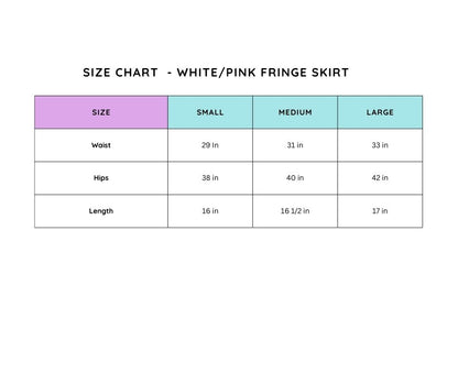 Pink or White Studded Fringe Skirt
